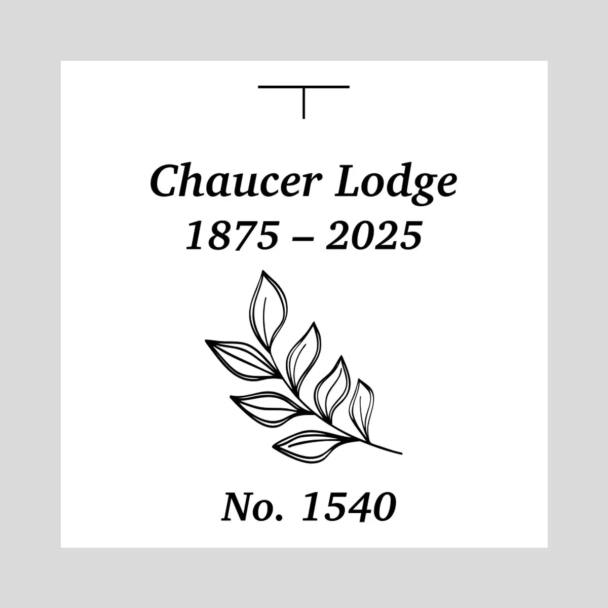 Digital layout mock-up for Chaucer Lodge Masonic engraving — vector design prepared in our Fife studio.