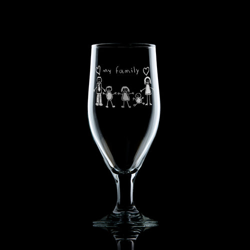 Children's Drawing Stemmed Beer Glass