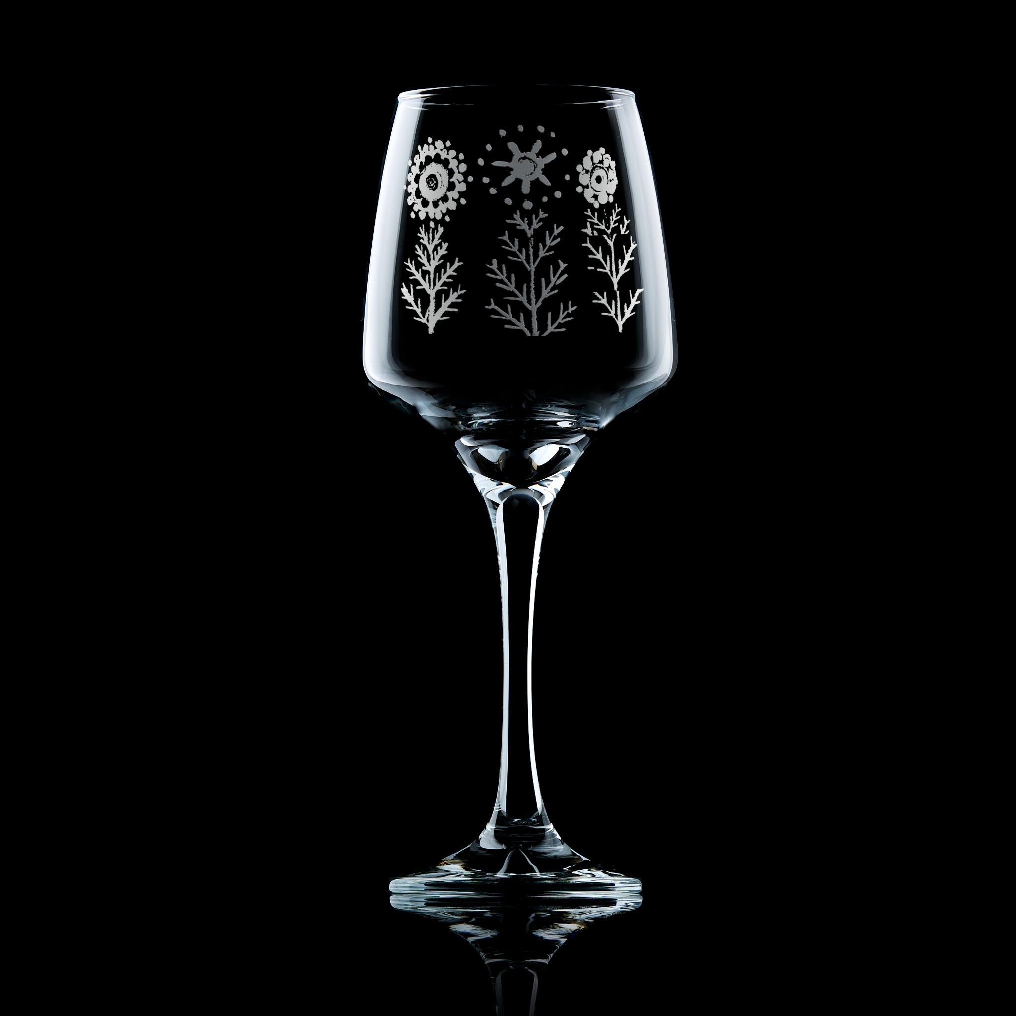 childrens artwork engraved wine glass