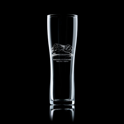 pint glass engraved with scottish mountain buachaille etive mor