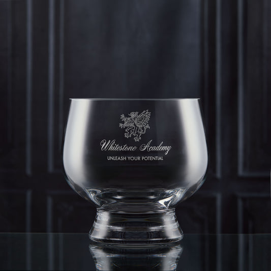 Engraved presentation bowl personalised with corporate logo and business strapline