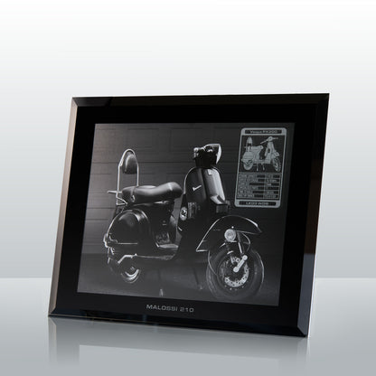 Custom Scooter Photo Frame with Engraved Glass