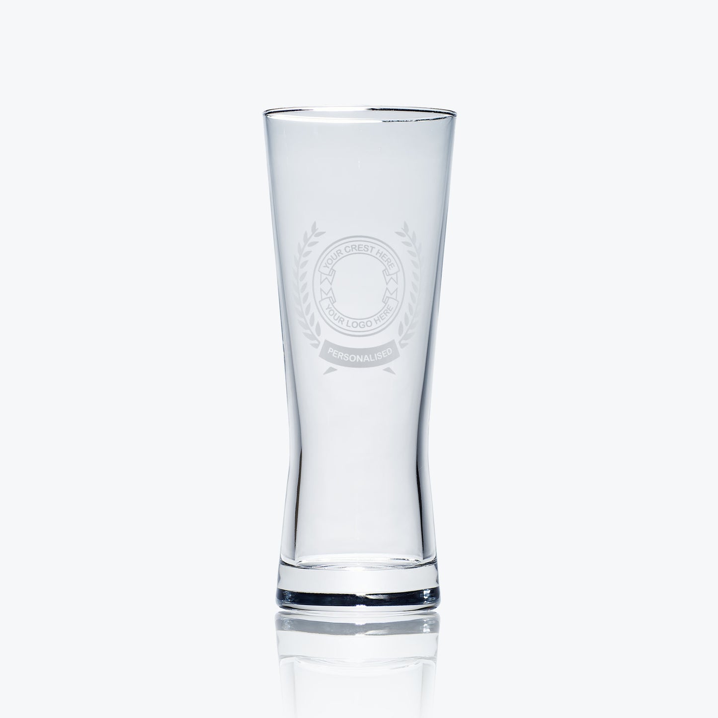 custom engraved pilsner pint glass engraved with your logo