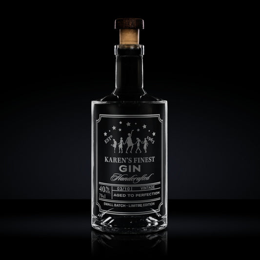 personalied Engraved Gin Bottle