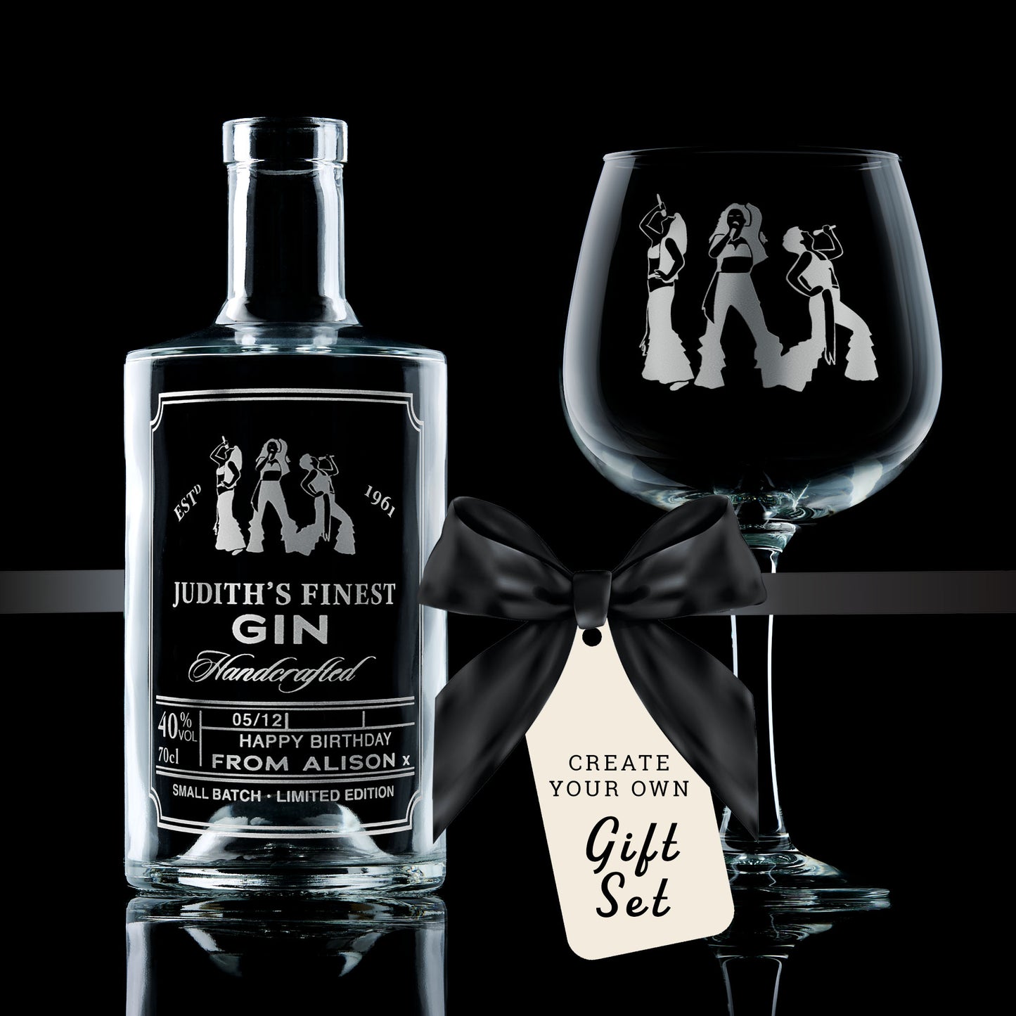 mamma mia engraved gin decanter gift set