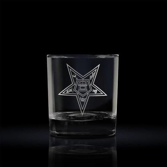 masonic eatern star whisky glass