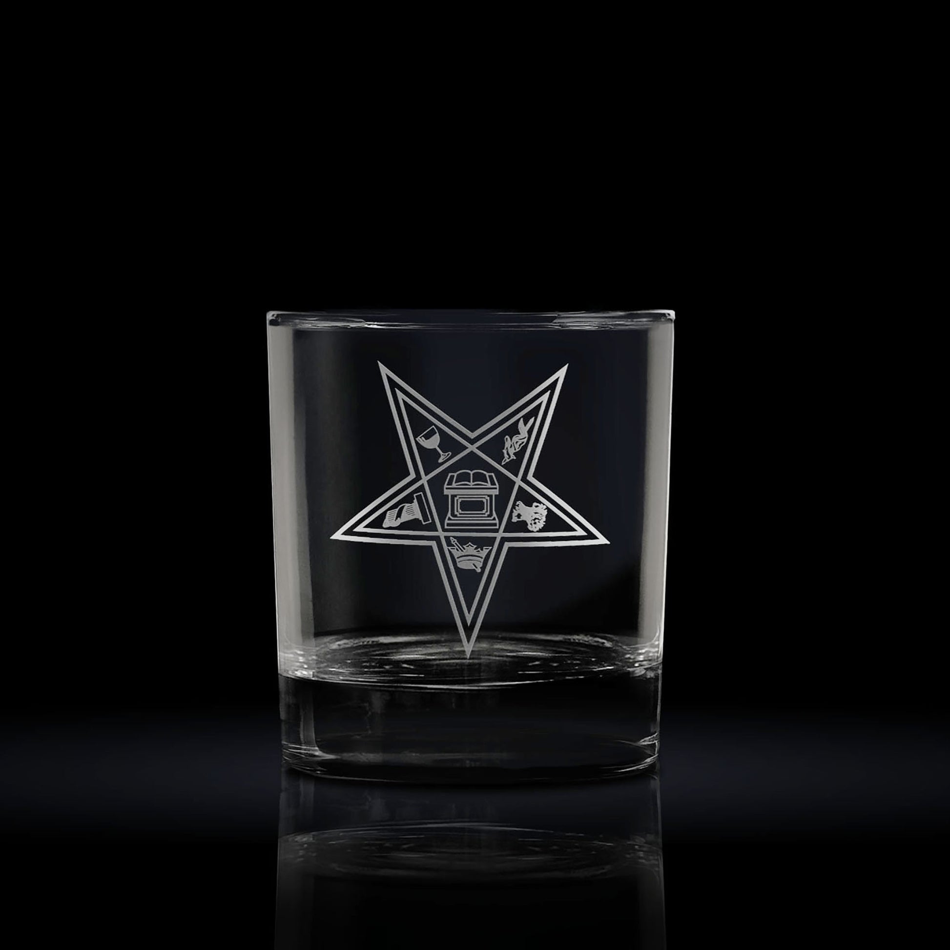 masonic eatern star whisky glass