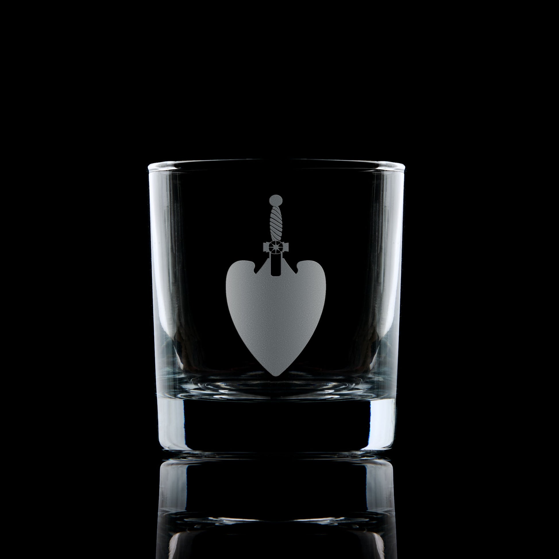 Masonic Charity Steward whisky glass – English Constitution – black background