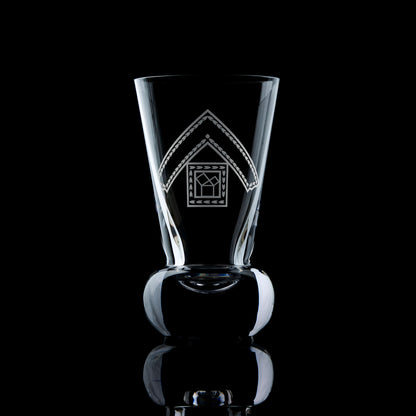 Masonic firing glass with Past Master collar jewel – English Constitution engraving