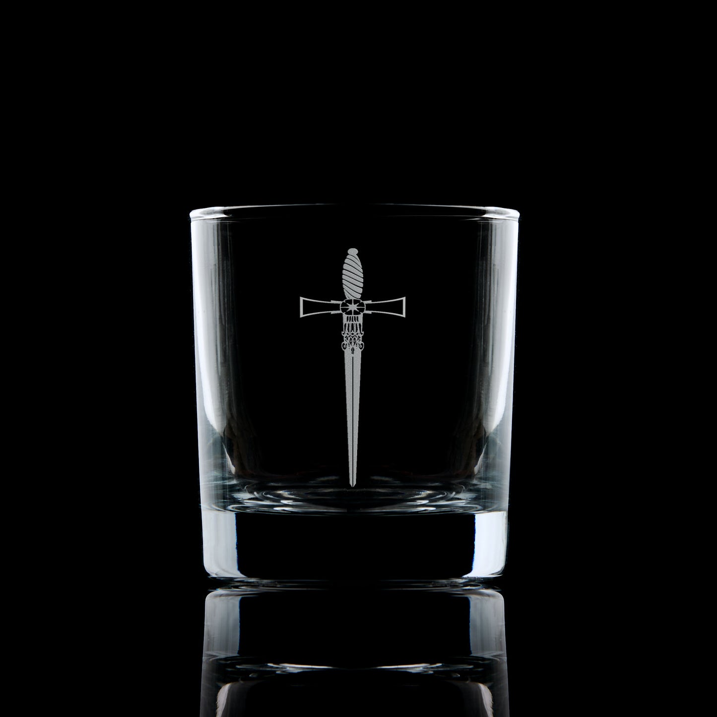 masonic whisky glass engraved with tylers craft officers collar jewel