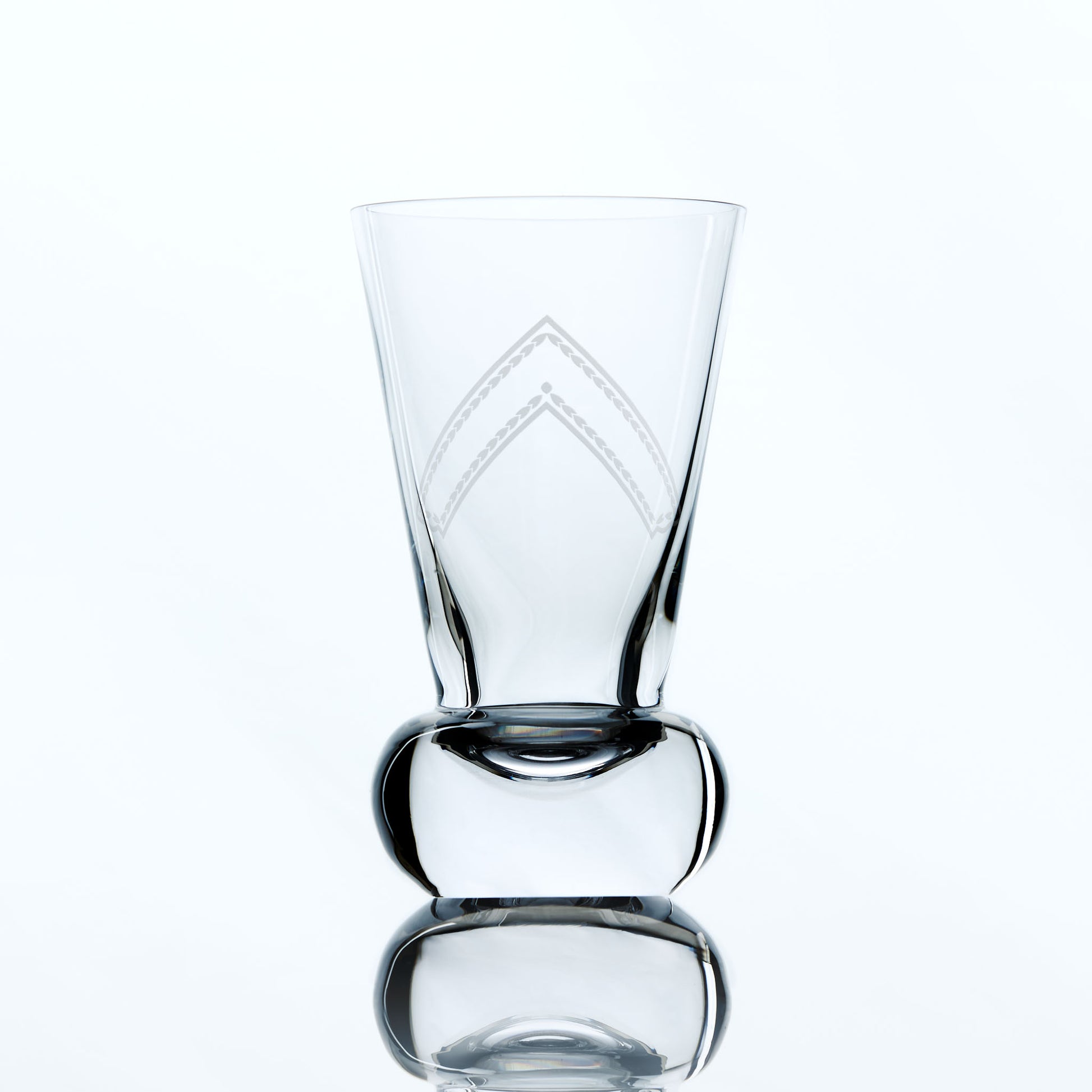 crystal firing glass engraved with masonic symbol