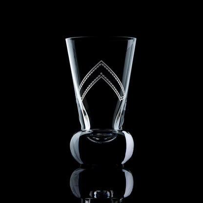 Engraved Worshipful Master firing glass – Masonic toasting glass on black background