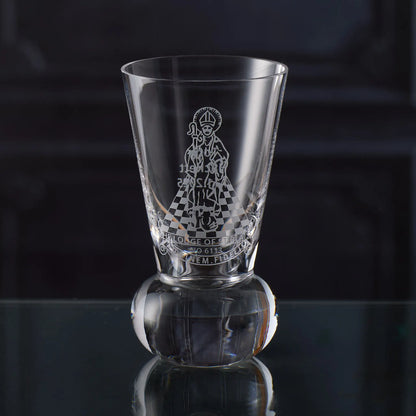 Traditional masonic firing glass engraved with freemanonry design and custom text