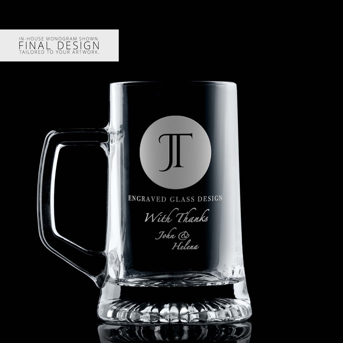 Fully customisable engraved tankard, bespoke engraving for corporate gifting
