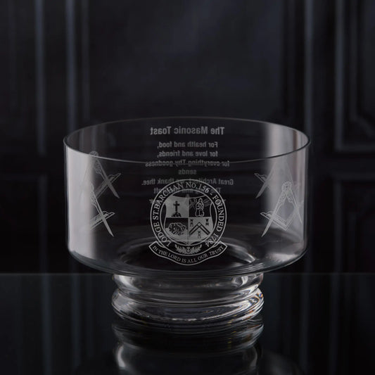 Engraved Masonic presentation bowl featuring your lodge crest and personalised engaving