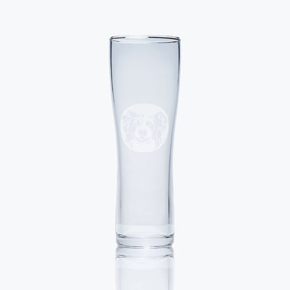 pet dog pint glass engraved with a border collie portrait