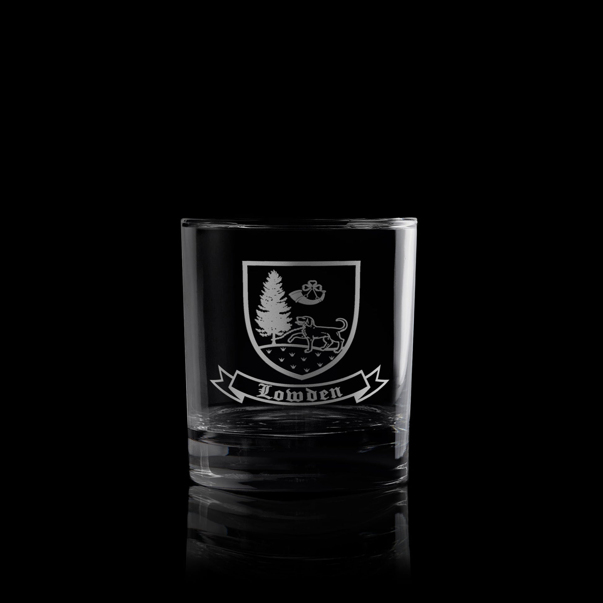 family crest and coat of arms whisky glass