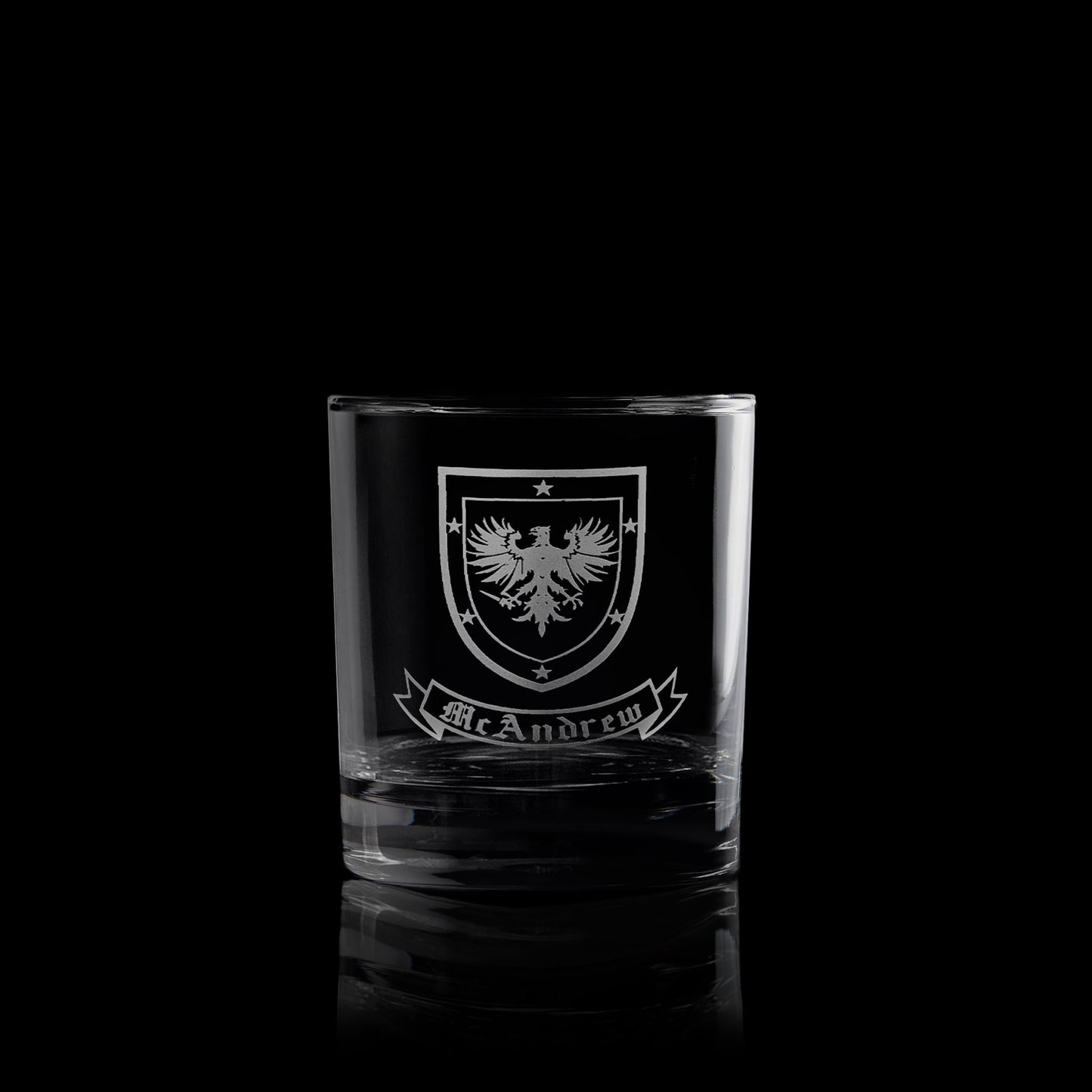 family crest and coat of arms whisky glass