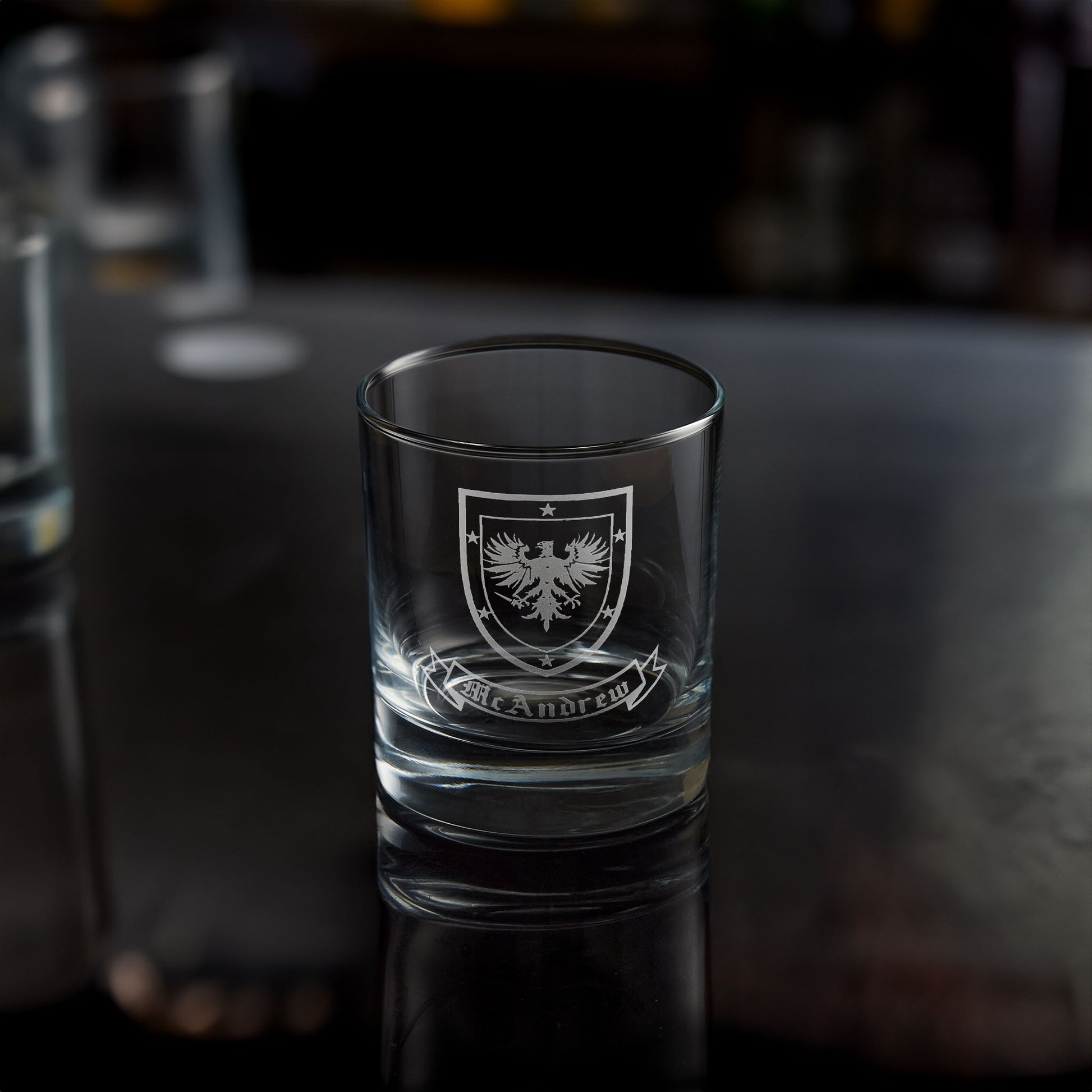 family crest and coat of arms whisky glass