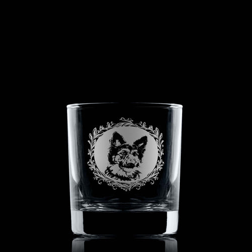 German Shepherd Engraved Whisky Glass