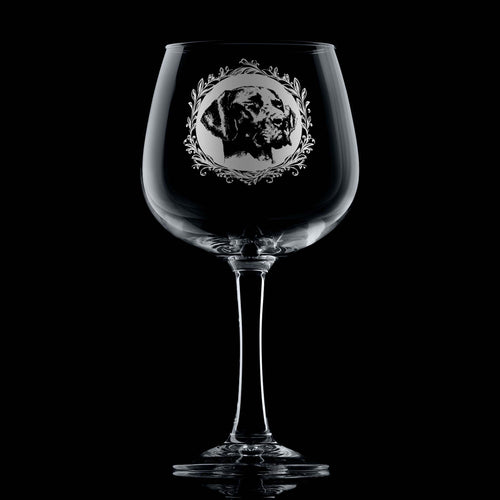 German Short Haired Pointer Engraved Gin Glass