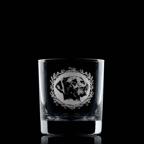 German Short Haired Pointer Engraved Whisky Glass