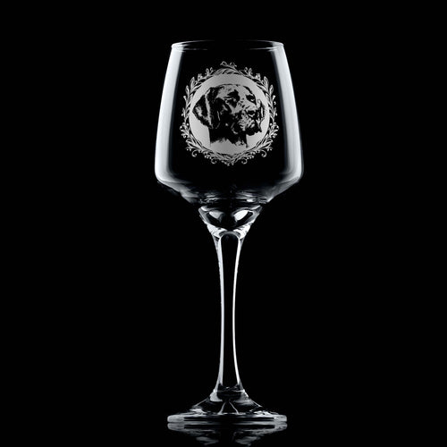 German Short Haired Pointer Engraved Engraved Wine Glass