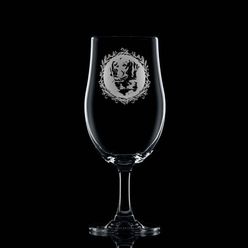 Golden Retriever Stemmed Beer Glass Engraved Pint Glass