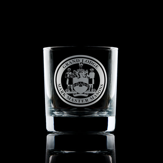 Order of the mark master mason whisky glass