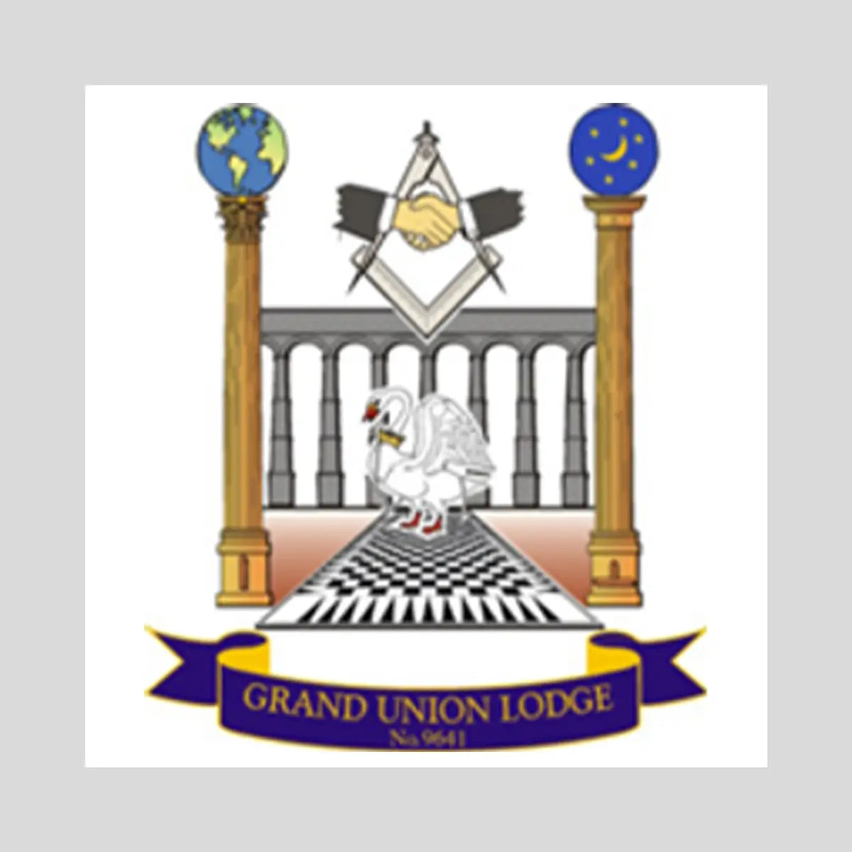 Original artwork reference for Grand Union Lodge Masonic engraving — source image used for restoration at Just The Ticket.