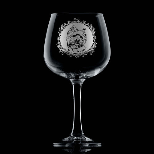 Highland Terrier Engraved Gin Glass