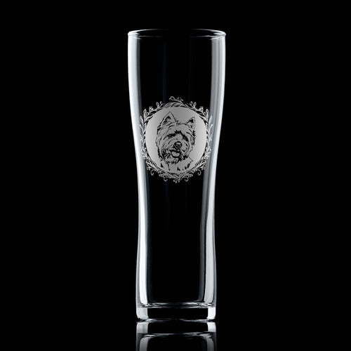 Highland Terrier Engraved Pint Glass