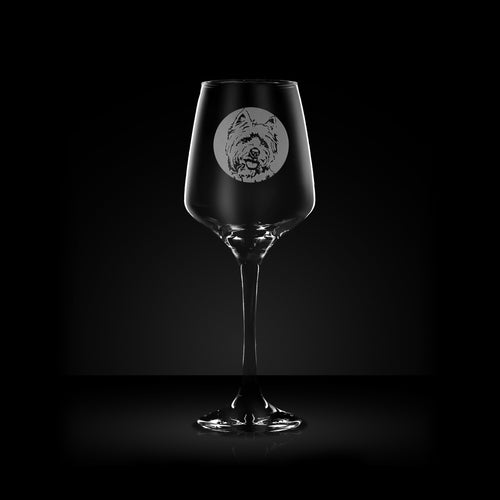 Personalised Highland Terrier Wine Glass