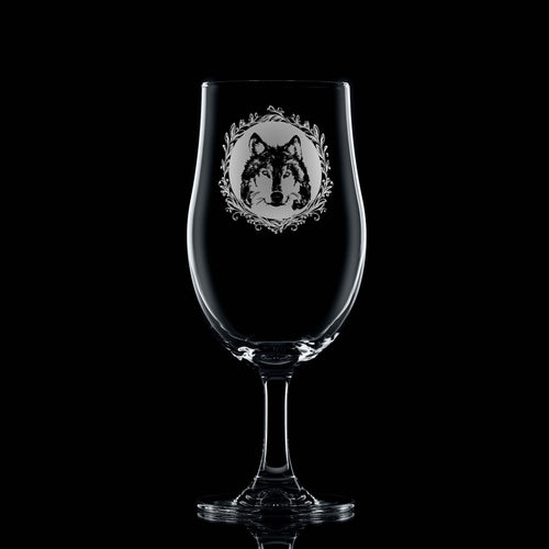 Husky Stemmed Beer Glass Engraved Pint Glass