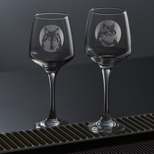 Personalised Husky Wine Glass