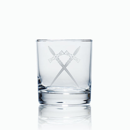 masonic whisky glass engraved with freemansory inner guard craft officers collar jewel