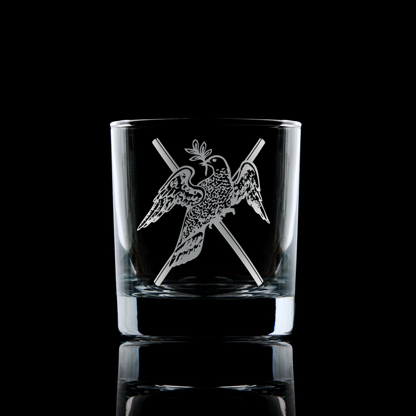 Irish Constitution Deacon whisky glass – engraved and gift boxed – black background
