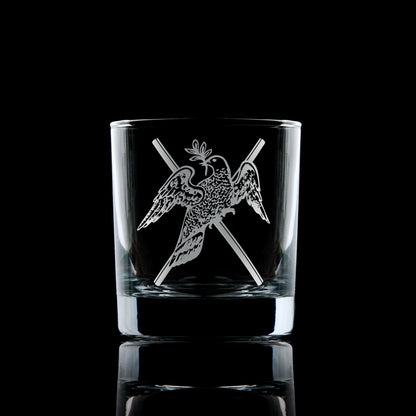 Irish Constitution Deacon whisky glass – engraved and gift boxed – black background