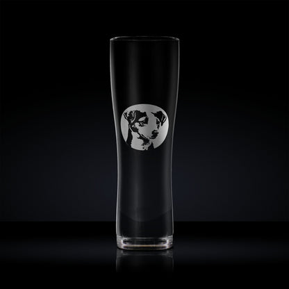 JRT pet dog pint glass engraved with a jack russell terrier portrait