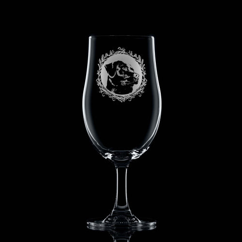 Labrador Stemmed Beer Glass Engraved Pint Glass