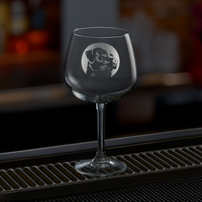 Balloon gin glass engraved with a labrador dog