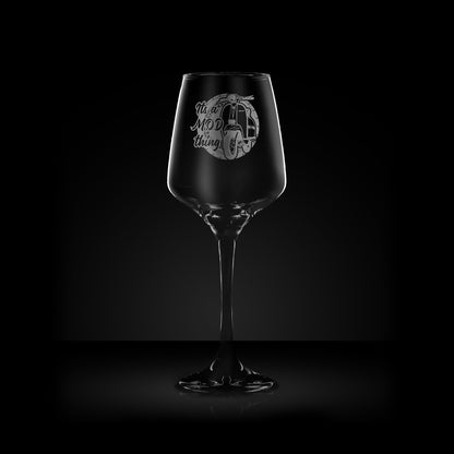 wine glass engraved with a series 3 lambretta gp scooter