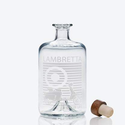 Glass decanter engraved with Lambretta Li Special Scooter and MOD target