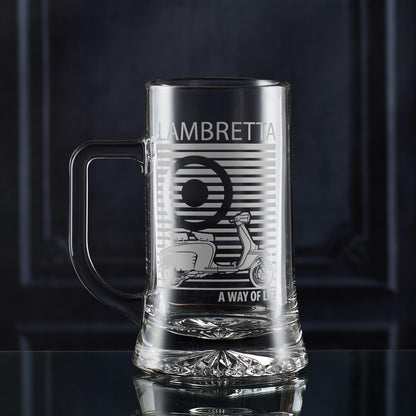 Mod tankard personalised with a Lambretta scooter and special message