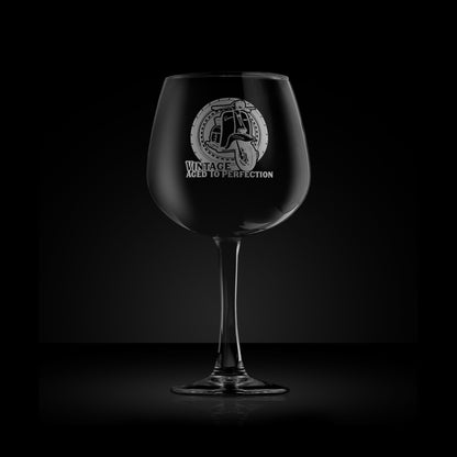 engraved gin glass featuring a lambretta Li special scooter design