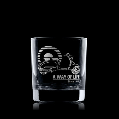 Series 1  Lambretta Li125 Scooter Engraved Whisky Glass