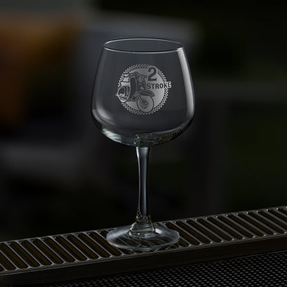 Balloon gin glass engraved with a series 1 lambretta scooter