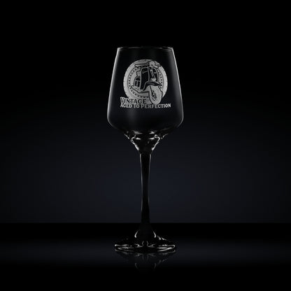 Engraved Wine Glass etched with a lambretta li special scooter