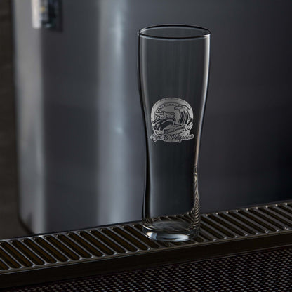 Pint glass engraved with a vintage lambretta series 1 ld scooter design