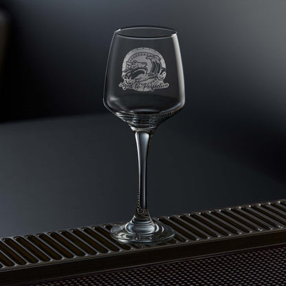 engraved wine glass etched with a series 1 lambretta scooter